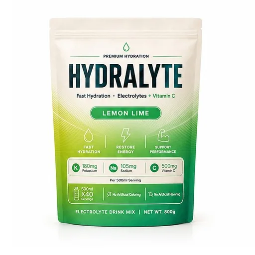 Hydralyte Lemon Lime 800 g stand-up pouch, forty 500 ml serves